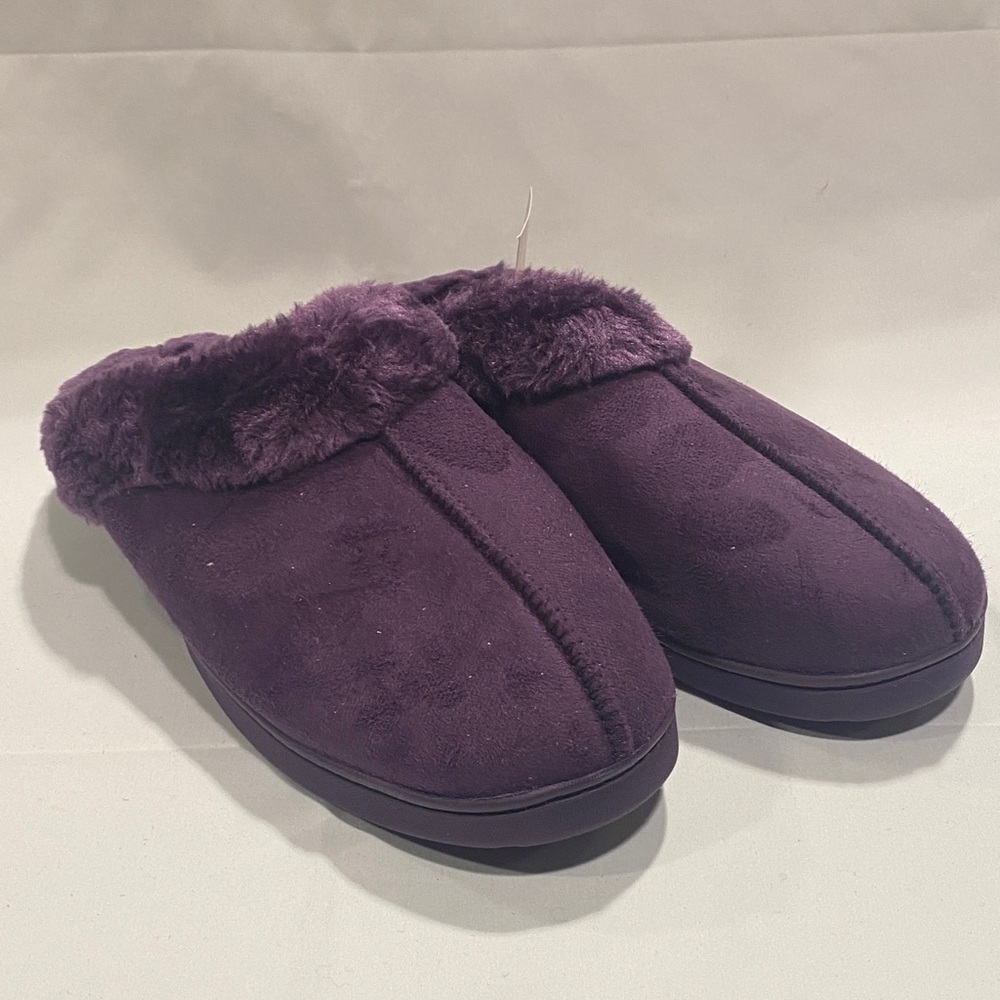 MUK LUKS Purple Polysuede Women's Slippers Size XL (11-12) - Picture 2 of 7